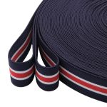 Резинка тканая 37.0 мм / 25 метров, т.синий/белый/красный