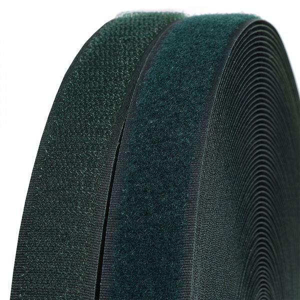 Лента контактная липучка (велкро) пришивная 25 мм / 25 метров, F273 зеленый, /крючок/, кач.