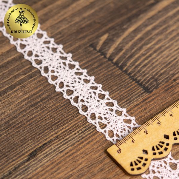 Кружево вязаное (тесьма) 20 мм / 10 метров, 6307-1 цв.20 бледно-розовый, 10 м, Kruzhevo