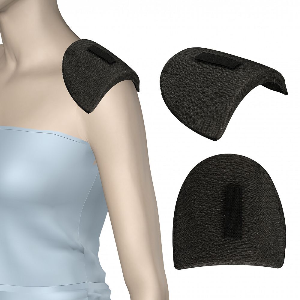 Плечевые накладки (подплечники) втачные на липучке 120х165х16 мм, Вк-16 черный, 50 пар