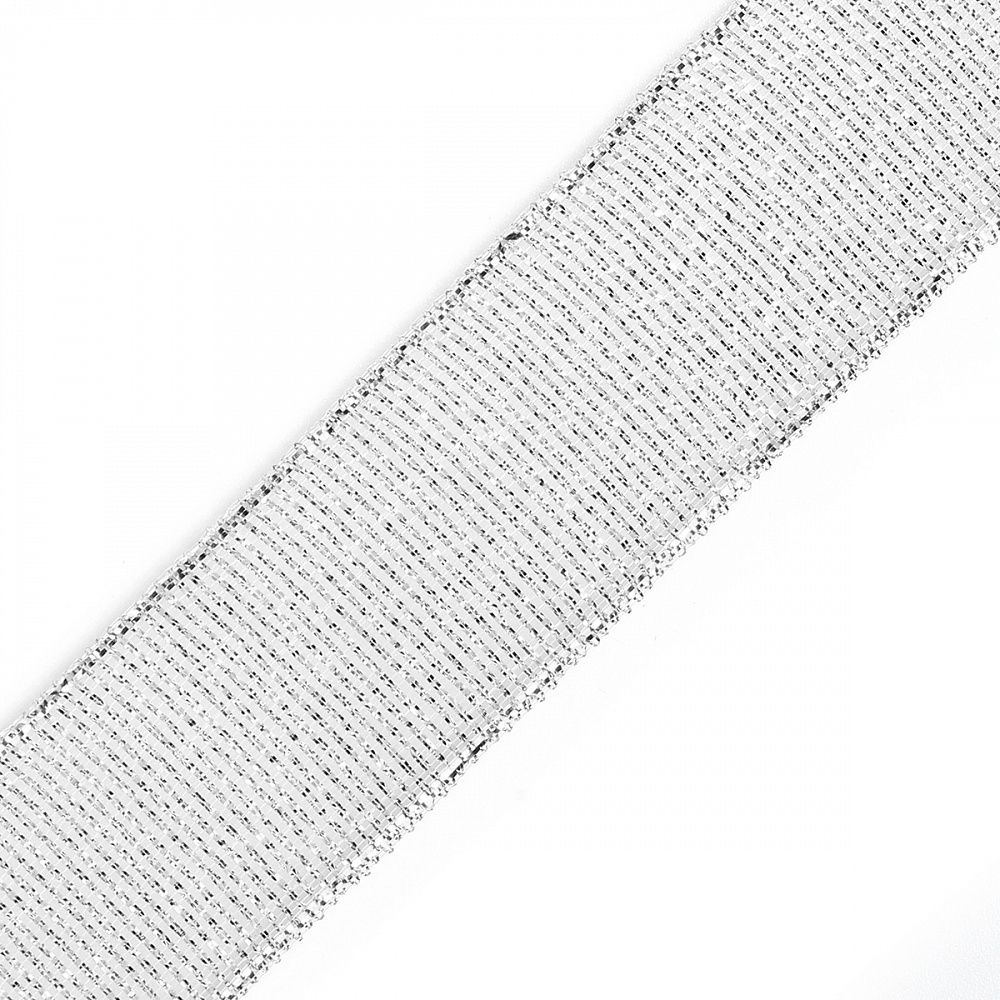 Лента металлизированная 25.0 мм / 22.85±1 метра, цв. серебро, Magic4Hobby, упак. 4 шт