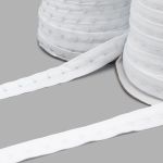 Застежки для бюстгальтера текстильные на ленте (1 ряд) 25 мм / 45.7 метра, шаг 15 мм, 43 г/м, белый, 7221-6121