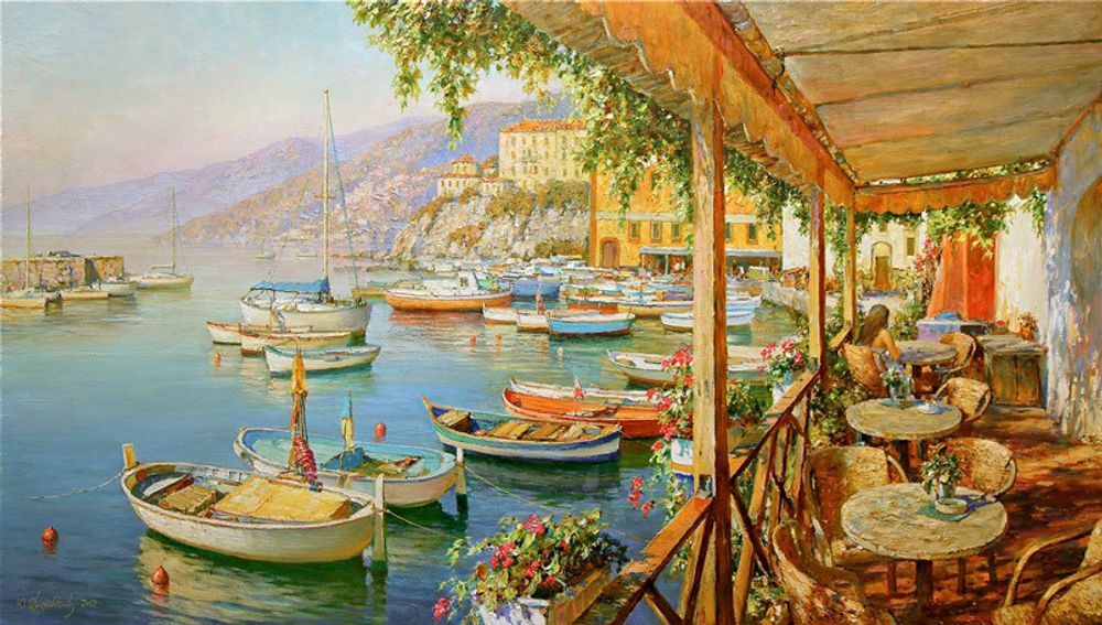 Пазл 1000 элементов, Завтрак в кафе у причала, PZL-1000/12, Фрея