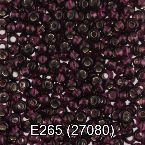 Бисер Gamma 10/0 (2.3 мм), 150 г (10х5 г), E265 т. сиреневый, 27080, круглый 5