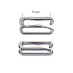 Крючки для купальника металл 15.0 мм, никель, 1000 шт