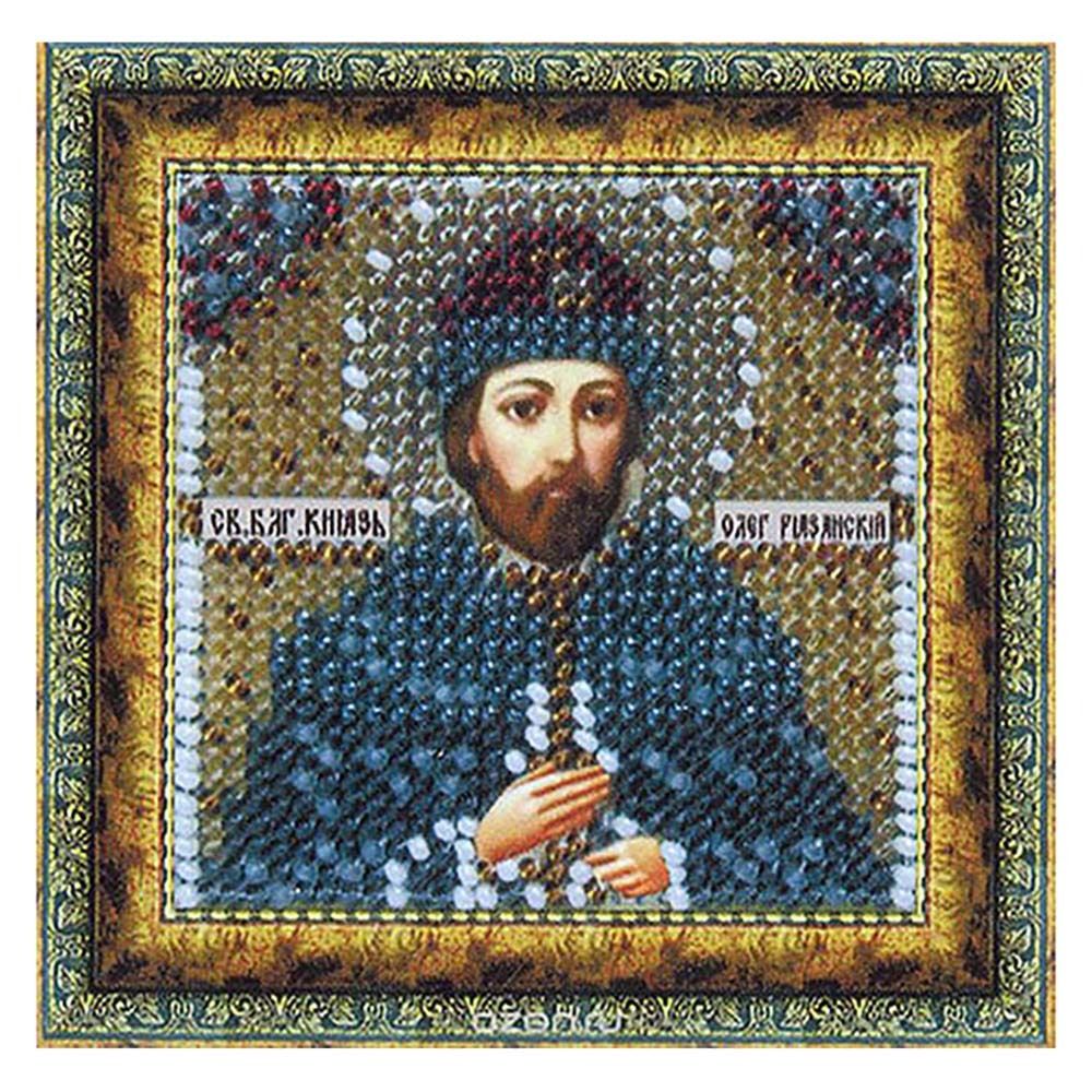 Вышивальная мозаика, Икона Св. Олег Рязанский, 6.5х6.5 см