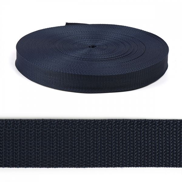 Стропа (ременная лента) 30 мм / 50 метров, толщ. ≈1.2 мм, цв.S919 т.синий, 4830919