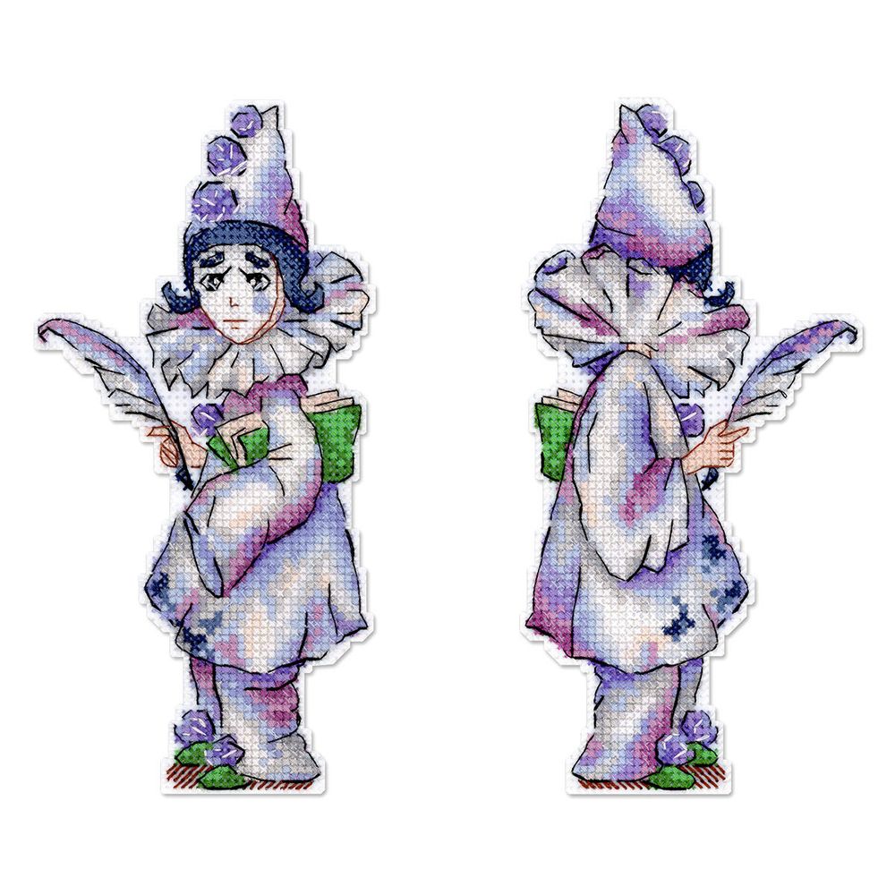 Набор для вышивания нитками МП Студия, на пластиковой канве Пьеро 18х10 см