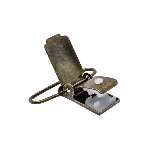 Клипса для подтяжек полоса 35.0 мм, металл, уп.20 шт, New Star, антик