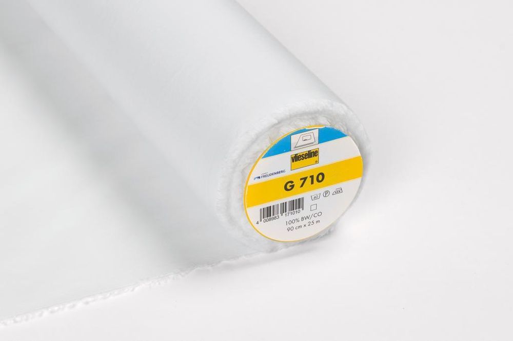Флизелин клеевой тканый подкладочный G710, белый, 53391582, Freudenberg, 25 м