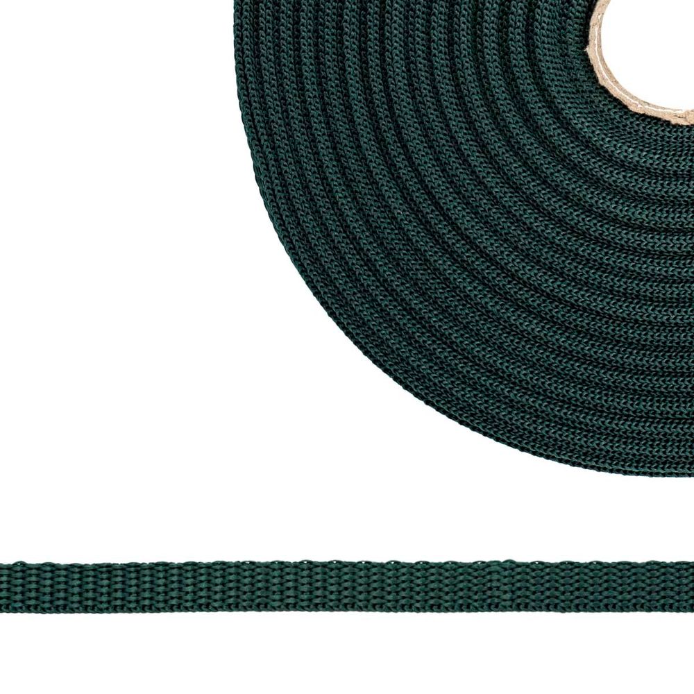 Стропа (ременная лента) 10 мм / 25 метров, толщ. 1.0 мм, [5.5 г/пог.м], 100% п/п, 37 малахит /TOS/