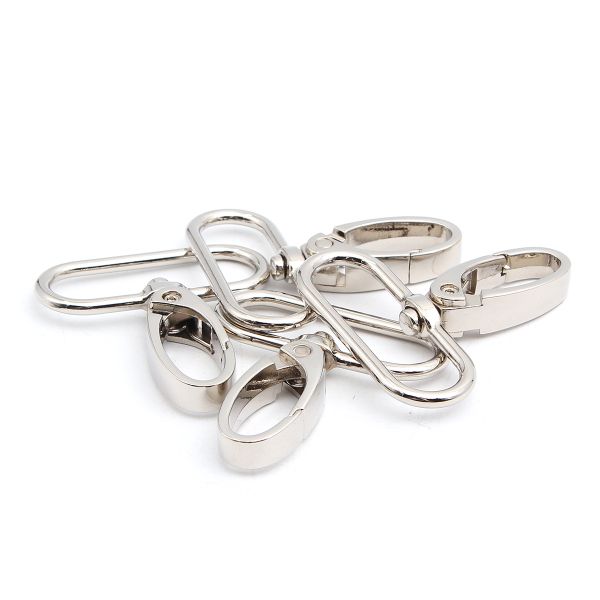 Карабин металл 38.0 мм (49х44 мм), никель, ГУ12849, 4 шт