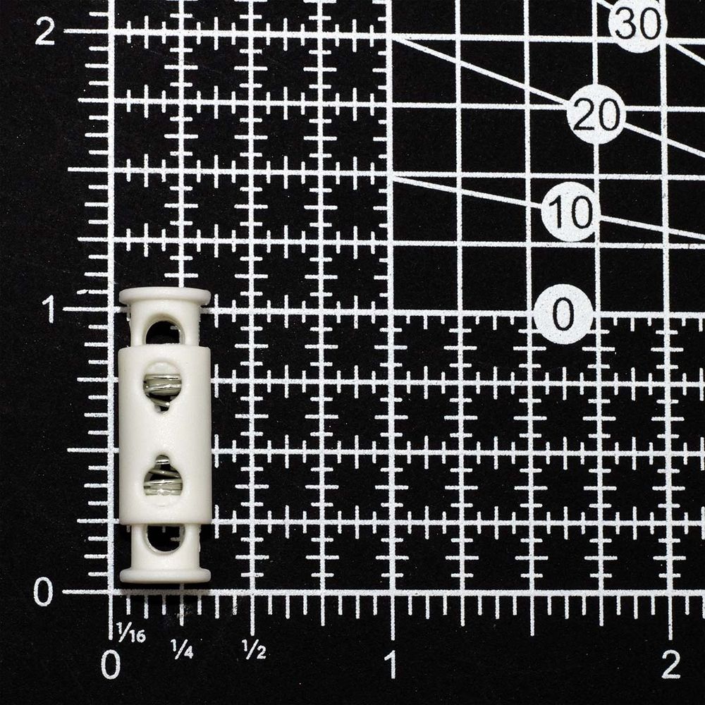 Фиксатор (зажим) для шнура пластик 2 отв., ⌀3.5 мм, 8.2х26 мм, белый матовый, 50 шт
