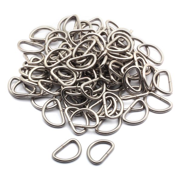 Полукольцо сварное металл внутр. 20 мм (внешн. 25х17 мм, ⌀2.5 мм), 100 шт, серебро ГР, 6068