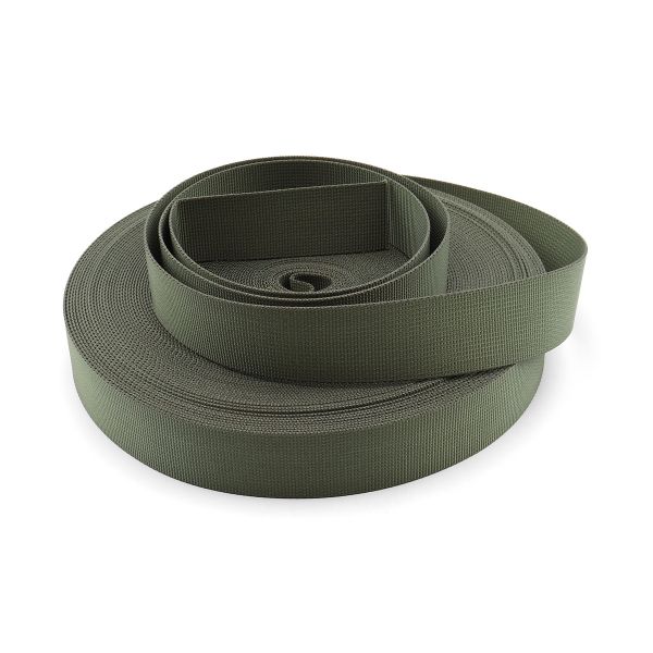 Стропа (ременная лента) 30 мм / 25 метров, толщ. 1.0 мм, [36.5 г/пог.м], 100% п/э, хаки