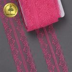 Кружево отделочное в стиле "трикотаж" 40 мм, диз. 275, цв.13 персиковый, уп. 27,4 м