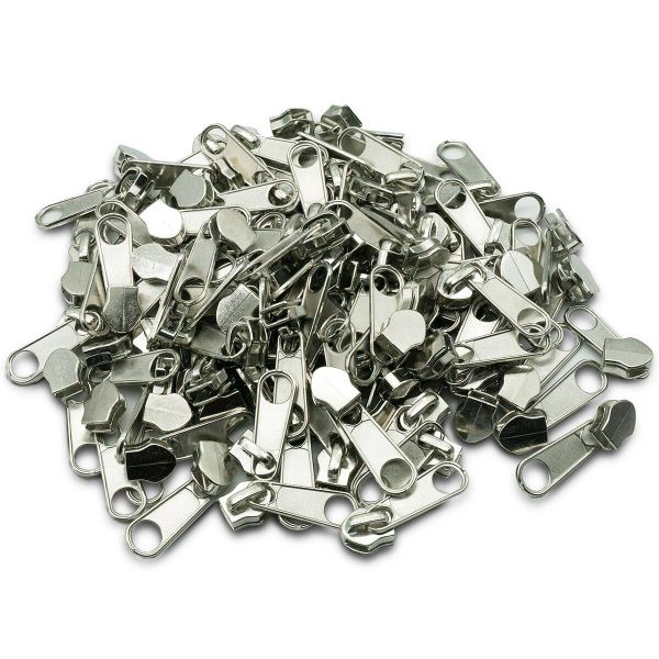 Слайдер (замок) для молнии спираль Т7 (7 мм), без фиксатора, никель, 0294-0001, 100 шт