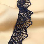 Кружево гипюр (плетёное) 30 мм, диз. 127, цв.3 т.синий, уп. 9 м, Kruzhevo