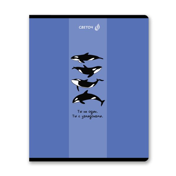 Тетрадь ученическая общая, A5 96 л. на скобе 65 г/м², белизна 100% 5 шт клетка, 01530 Море позитива, Светоч Т91