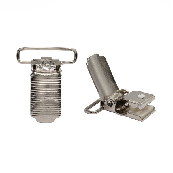 Клипса для подтяжек полоса 25.0 мм, сталь (никель), 20 шт