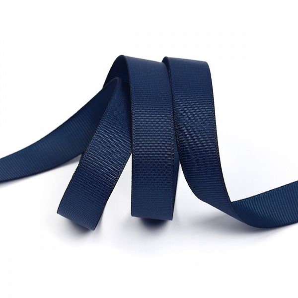 Лента репсовая (в рубчик) 15.0 мм, 374 т.синий, уп. 27,4м