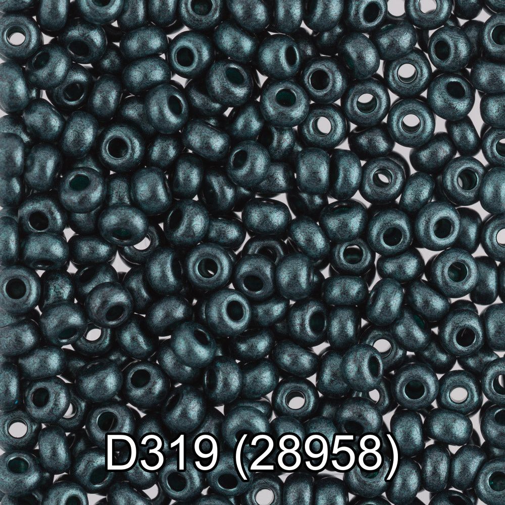 Бисер Preciosa круглый 10/0, 2.3 мм, 10х5 г, 1-й сорт, D319 т.зеленый, 28958, круглый 4