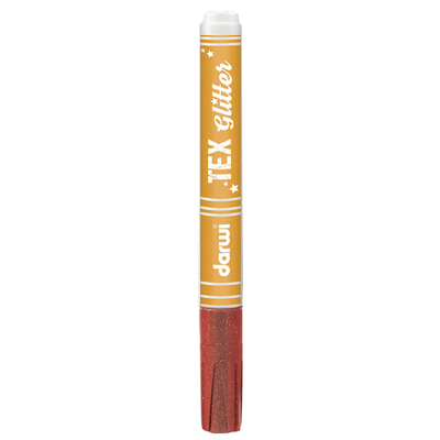 Маркер для ткани Darwi TEX Glitter, 2мм, с блестками, 490 алый