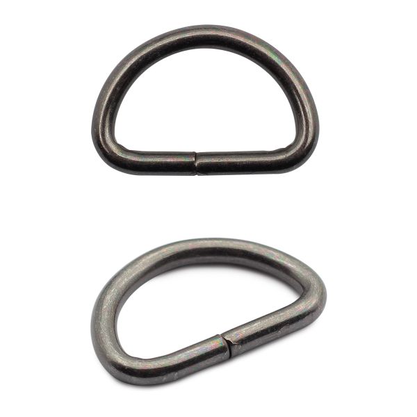 Полукольцо сварное металл внутр. 20 мм (внешн. 25х17 мм, ⌀2.5 мм), 100 шт, чер.никель ГР, 6064