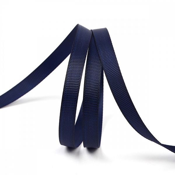 Лента репсовая (в рубчик) 10.0 мм цв. 370 т.синий уп.22.86м (±1м)