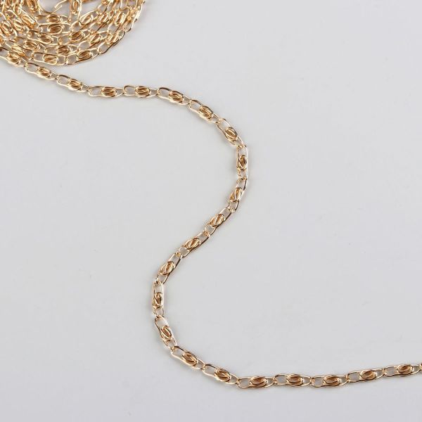 Цепочка для сумки с карабинами 120см 13х4мм золотой