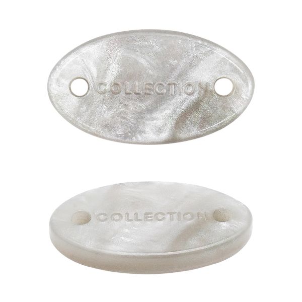 Украшение пришивное 15х9 мм, пластик, светло-серый, СВ_Т-24, 36 шт