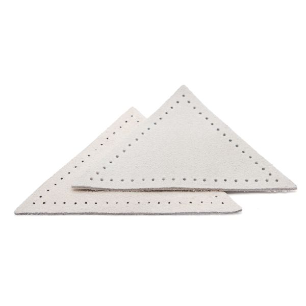 Заплатки пришивные из замши треугольник 8х8х8 см, с перфорацией, 2 шт, 25 серо-белый, 59903
