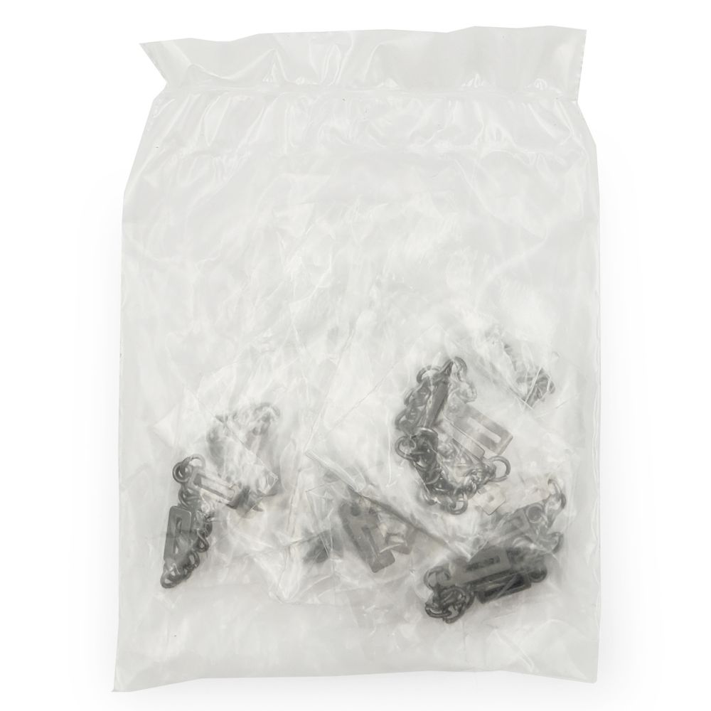 Вешалка-цепочка для одежды 70х5 мм, металл, титан цв.07-2, 10 шт, ГДЖ1514