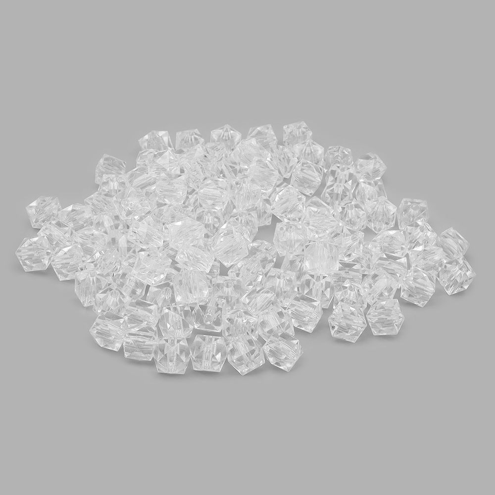 Бусины акрил ⌀10 мм, прозрач. в цвете, граненый куб, 50 г, Astra&Craft (MG.3245-17 прозрачный)