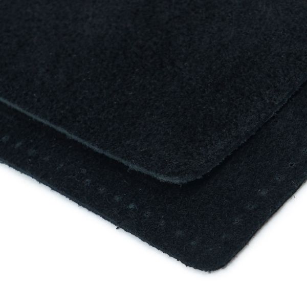 Заплатки пришивные из замши, прямоугольник 8х12,7см с перфорацией, 2 шт, 100% кожа, 20 черный, 59123