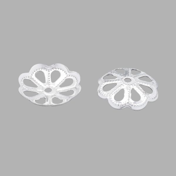 Шапочка для бусин, 12мм 30 шт/упак, Astra&Craft (Серебро), 4AR199