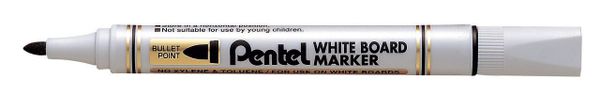 Маркер для белых досок 4.2 мм, пулевидный 12 шт, MW85-AE черный, Pentel
