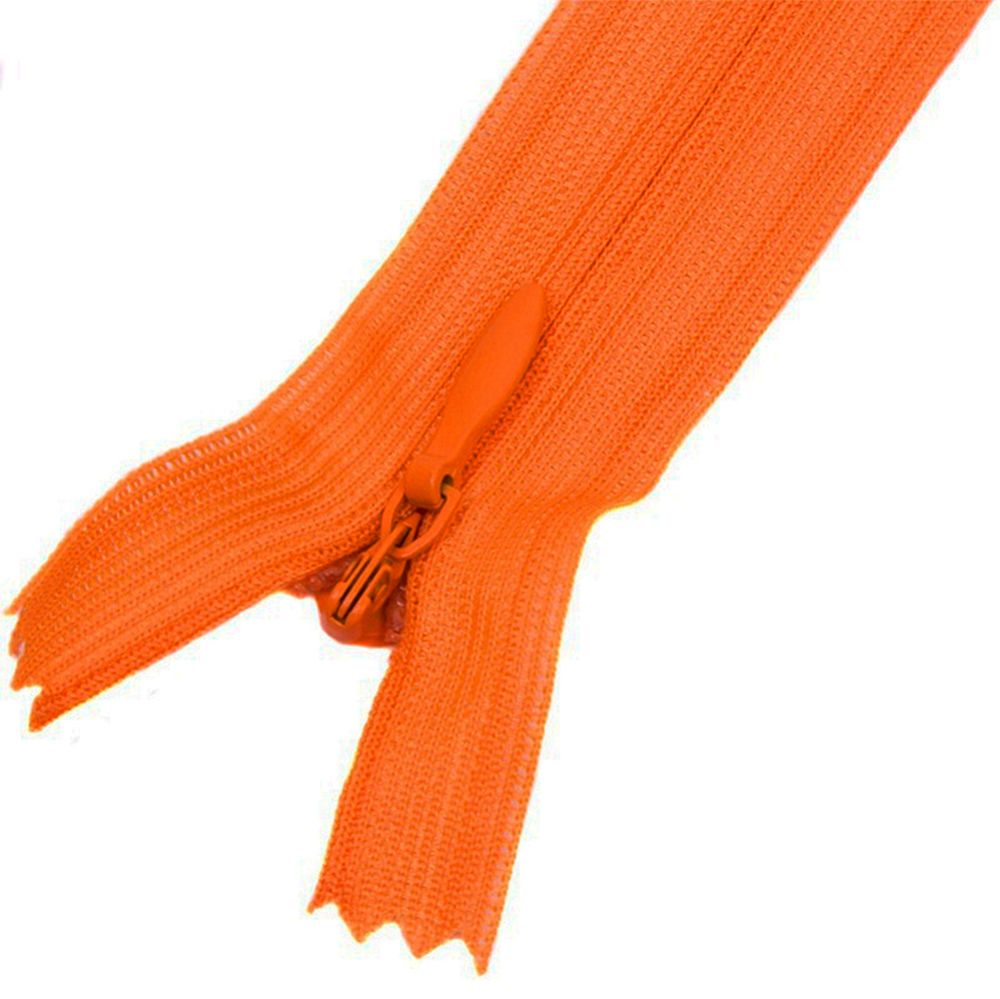 Молния скрытая (потайная) SBS Т3 (3 мм) 1 зам., н/раз., 50 см, S-849 оранжевый уп.100 шт