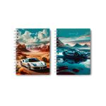 Записная книжка с твердым переплетом, матовая ламинация, на гребне A6 120 л. 4 шт клетка, Дорога в горах 01595, ЗК226 Светоч