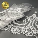 Кружево на сетке широкое 230 мм, диз. 232, цв.01 белый уп. 13.71 м, Kruzhevo