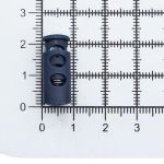 Фиксатор (зажим) для шнура пластик 2 отв., ⌀4.0 мм, 9х22 мм, цилиндр, ПП, т.синий, 100 шт