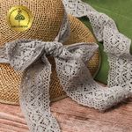 Кружево вязаное (тесьма) 50 мм / 10 метров, диз. 301, цв.25 св.серый, Kruzhevo