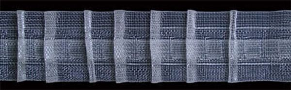 Лента (тесьма) шторная: сборка гармошка (1:1.8) 32 мм / 50 метров, прозрачный, Blitz T321G