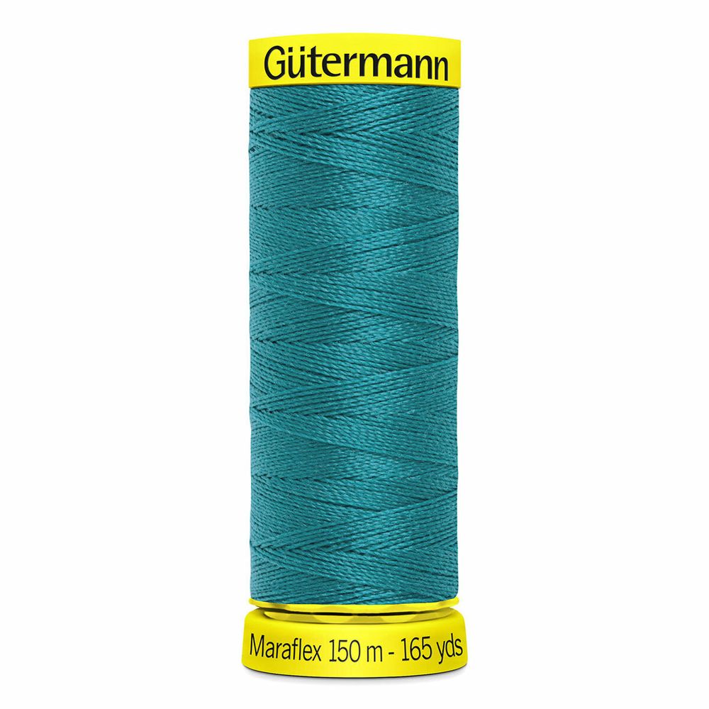 Нитки для трикотажа Gutermann Maraflex, 150м, 189 зеленая бирюза, 5 катушек
