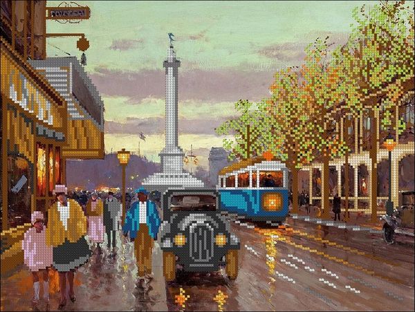 Рисунок на ткани Конек 1479 Париж. XIX век 30х40 см