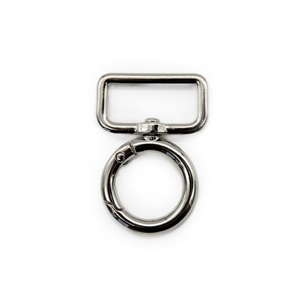 Карабин металл 25.0 мм, никель, 4 шт