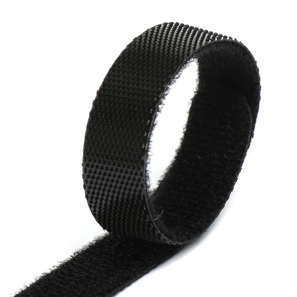 Лента контактная липучка (велкро) хомут 30 мм, 1,2 см, 100 шт, черный, кач.