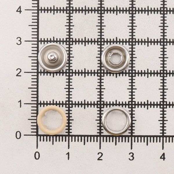 Кнопка рубашечная (джерси) открытая ⌀9.5 мм, ≈1440 шт, МЕТАЛЛ, эмаль, 291 св.бежевый матовый, NEW STAR