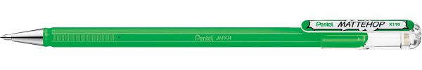 Ручка гелевая с супер укрывистыми чернилами Pentel Mattehop ⌀1 мм, K110-VDX цвет чернил: зеленый