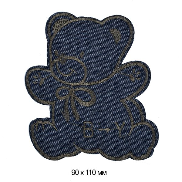 Термоаппликация джинсовые TBY.DEN.04 МЕДВЕЖОНОК 90х110 мм, уп.10 шт